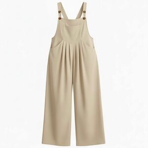 Womens Utcoco Collection Linen Blend Wide-Leg Overalls